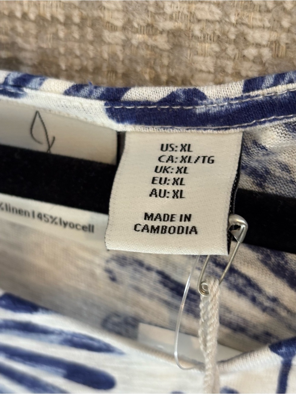 Joie Cream Top with Navy Burst Floral Print - Picture 3 of 8